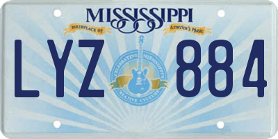 MS license plate LYZ884
