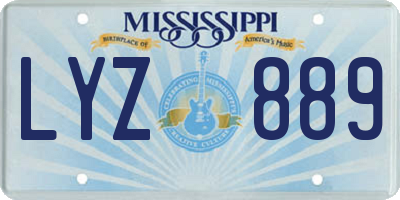 MS license plate LYZ889