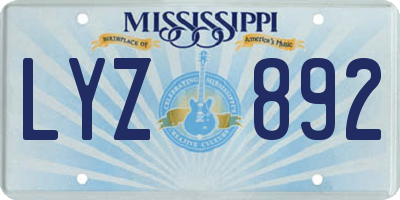 MS license plate LYZ892