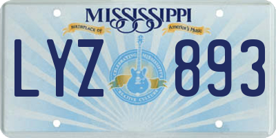 MS license plate LYZ893