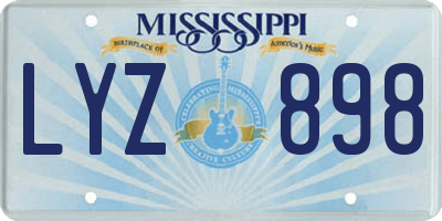 MS license plate LYZ898