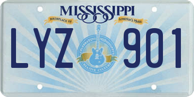 MS license plate LYZ901