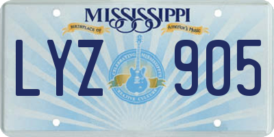 MS license plate LYZ905