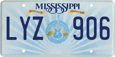 MS license plate LYZ906