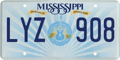 MS license plate LYZ908