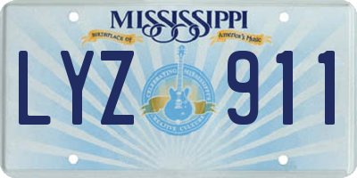 MS license plate LYZ911