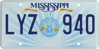 MS license plate LYZ940