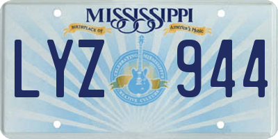 MS license plate LYZ944