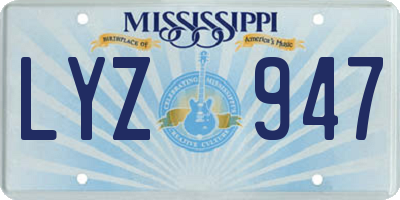 MS license plate LYZ947