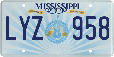 MS license plate LYZ958