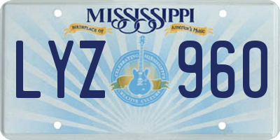 MS license plate LYZ960