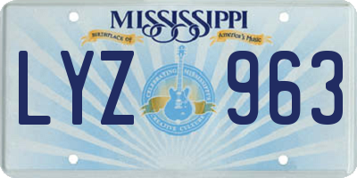 MS license plate LYZ963
