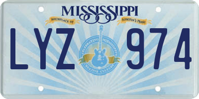 MS license plate LYZ974