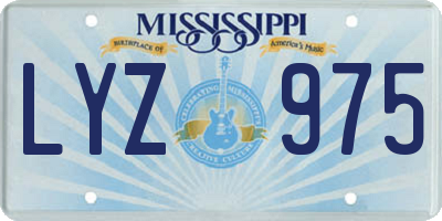 MS license plate LYZ975