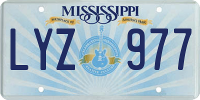 MS license plate LYZ977