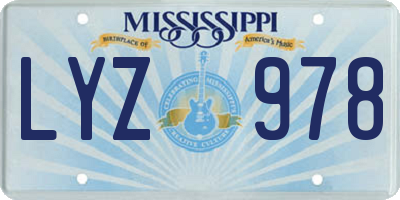 MS license plate LYZ978