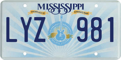 MS license plate LYZ981