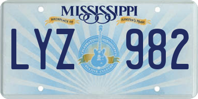 MS license plate LYZ982
