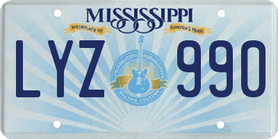 MS license plate LYZ990