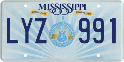 MS license plate LYZ991