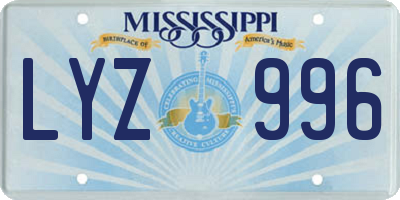 MS license plate LYZ996