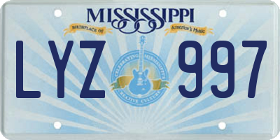 MS license plate LYZ997