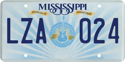 MS license plate LZA024