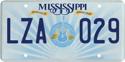 MS license plate LZA029