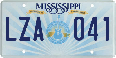 MS license plate LZA041