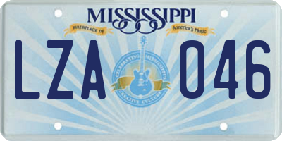 MS license plate LZA046