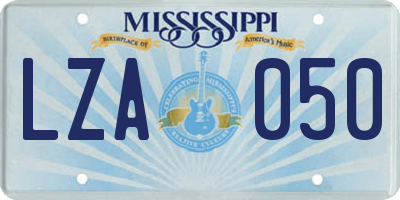 MS license plate LZA050
