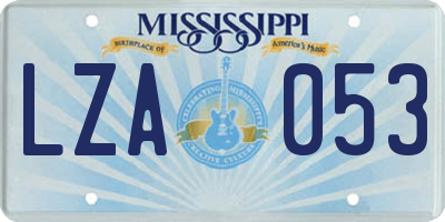 MS license plate LZA053
