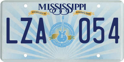 MS license plate LZA054