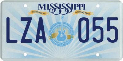 MS license plate LZA055