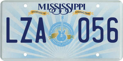 MS license plate LZA056