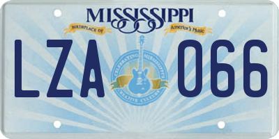 MS license plate LZA066