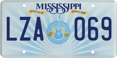 MS license plate LZA069