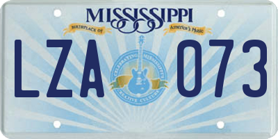 MS license plate LZA073