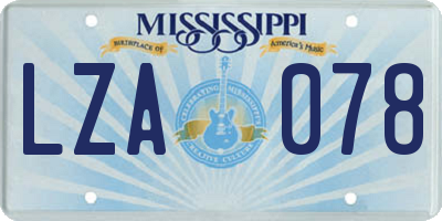 MS license plate LZA078