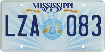 MS license plate LZA083
