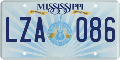 MS license plate LZA086
