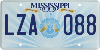 MS license plate LZA088