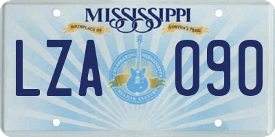 MS license plate LZA090
