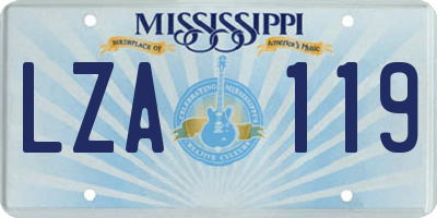 MS license plate LZA119