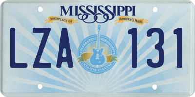 MS license plate LZA131