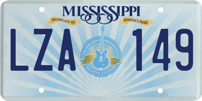 MS license plate LZA149