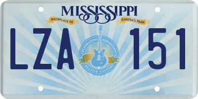 MS license plate LZA151
