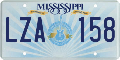 MS license plate LZA158