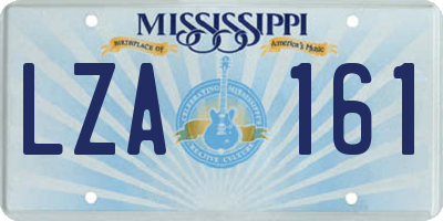 MS license plate LZA161