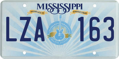 MS license plate LZA163